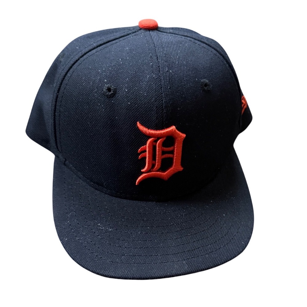 New Era Detroit Tigers MLB Baseball Cap Youth Size 6 3/8 Navy Orange‎